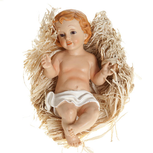 enfant-jesus-polyresine-avec-paille-differe